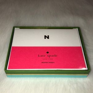 Kate Spade W/Gold Letter “N” Notecards - NEW!